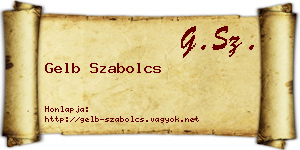 Gelb Szabolcs névjegykártya